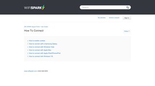How to connect – WiFi SPARK Support Portal