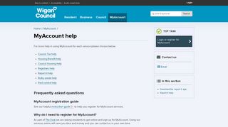 MyAccount help - Wigan Council