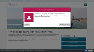 How do I book online with my Multilink Pass? - Wightlink