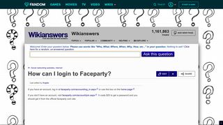 How can I login to Faceparty? | Wikianswers | FANDOM powered by ...