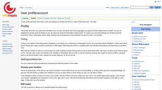 User profile/account - Wikimapia