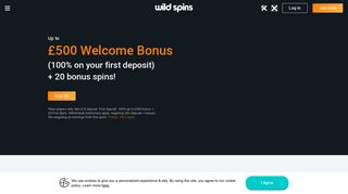 £500 bonus at Wild Spins - UK's Best New Casino
