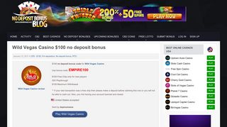 Wild Vegas Casino $100 no deposit bonus - 12.01.2017 - 2