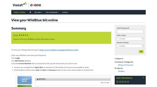 View your WildBlue bill online - exede | Wildblue - Viasat
