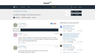 unable to login to email account | Viasat Internet Community