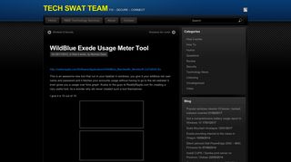 WildBlue Exede Usage Meter Tool | TECH SWAT TEAM | Ashland Or ...