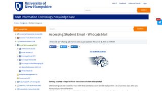 Accessing Student Email - Wildcats Mail - University of New Hampshire