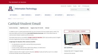 CatMail Student Email | Information Technology | University of Arizona