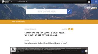 Connecting the Tom Clancy's Ghost Recon: Wildlands HQ app to your ...