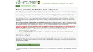 Fishing Licenses - California Wildlife Internet Sales Home