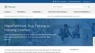 MassFishHunt: Buy Fishing or Hunting Licenses | Mass.gov