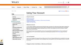 Wiley: Using Your Account