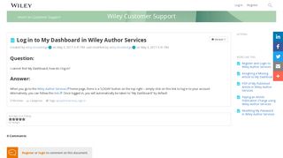 Log in to My Dashboard in Wiley Author Services | Wiley