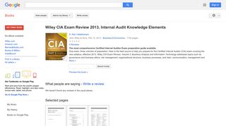 Wiley CIA Exam Review 2013, Internal Audit Knowledge Elements