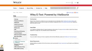 Wiley: Wiley E-Text: Powered by VitalSource
