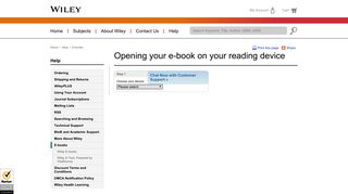 Wiley: Opening your e-book on your reading device