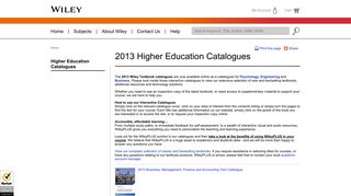 Wiley: Higher Education Catalogues