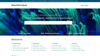 Wiley Online Library | Scientific research articles, journals, books ...