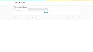Wiley Online Library: Administrator Login