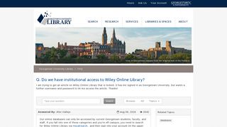 Do we have institutional access to Wiley Online Library? - FAQ