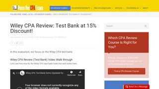 Wiley CPA Review 2019: Test Bank at 15% Discount This Month!