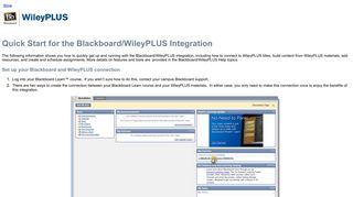 Quick Start Blackboard/WileyPLUS