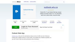 Outlook.wlu.ca website. Outlook Web App.