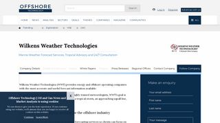 Wilkens Weather Technologies - Offshore Technology | Oil and Gas ...