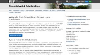 William D. Ford Federal Direct Student Loans | Financial Aid and ...