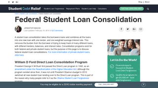Federal Student Loan Consolidation | Student Debt Relief