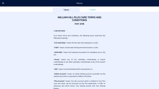 william hill plus card terms and conditions