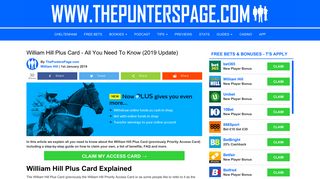 William Hill Plus Card - All You Need To Know (2019 Update ...
