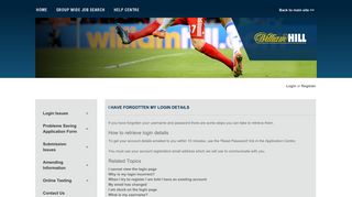I have forgotten my login details - ATS - William Hill