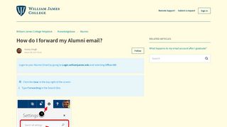 How do I forward my Alumni email? – William James College Helpdesk