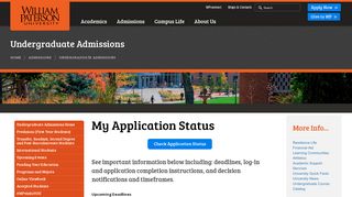 My Application Status - William Paterson University