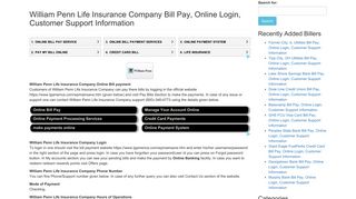 William Penn Life Insurance Company Bill Pay, Online Login ...