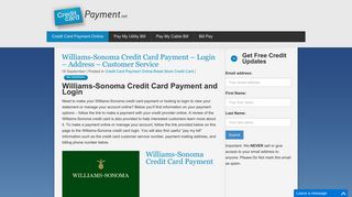 Williams-Sonoma Credit Card Payment - Login - Address - Customer ...