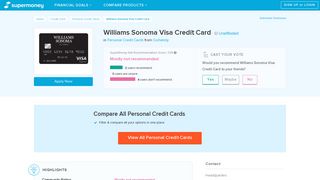 Williams Sonoma Visa Credit Card Reviews - Personal Credit Cards ...