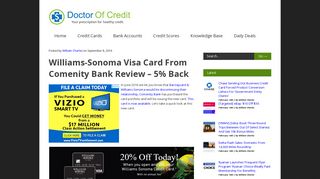 Williams-Sonoma Visa Card From Comenity Bank Review - 5% Back ...