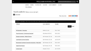 Williams Sonoma Adp Login - Williams-Sonoma Inc. Jobs