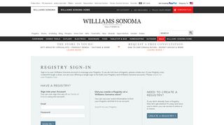 Registry Login & Registry Sign-In | Williams Sonoma