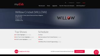 Willow Cricket (WLLOW) on DISH | MyDISH Station Details