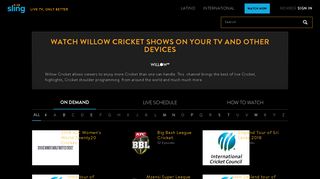 Watch Willow Cricket Streaming Online - Sling TV