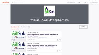 WillSub: PCMI Staffing Services Events | Eventbrite