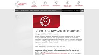 Patient Portal New Account Instructions | Wilmington Health