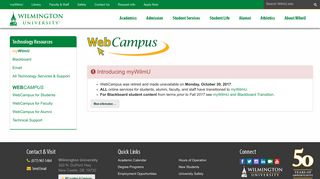 WebCampus Online Services at Wilmington University