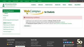 WebCampus for Students - Wilmington University