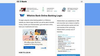 Wilshire Bank Online Banking Login - CC Bank