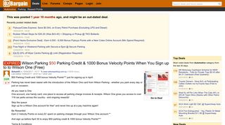 Wilson Parking $50 Parking Credit & 1000 Bonus Velocity Points ...