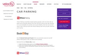 Car Parking | Velocity Frequent Flyer